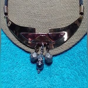 Elegant Brass Copper Silver Necklace with Geometric Accents handmade